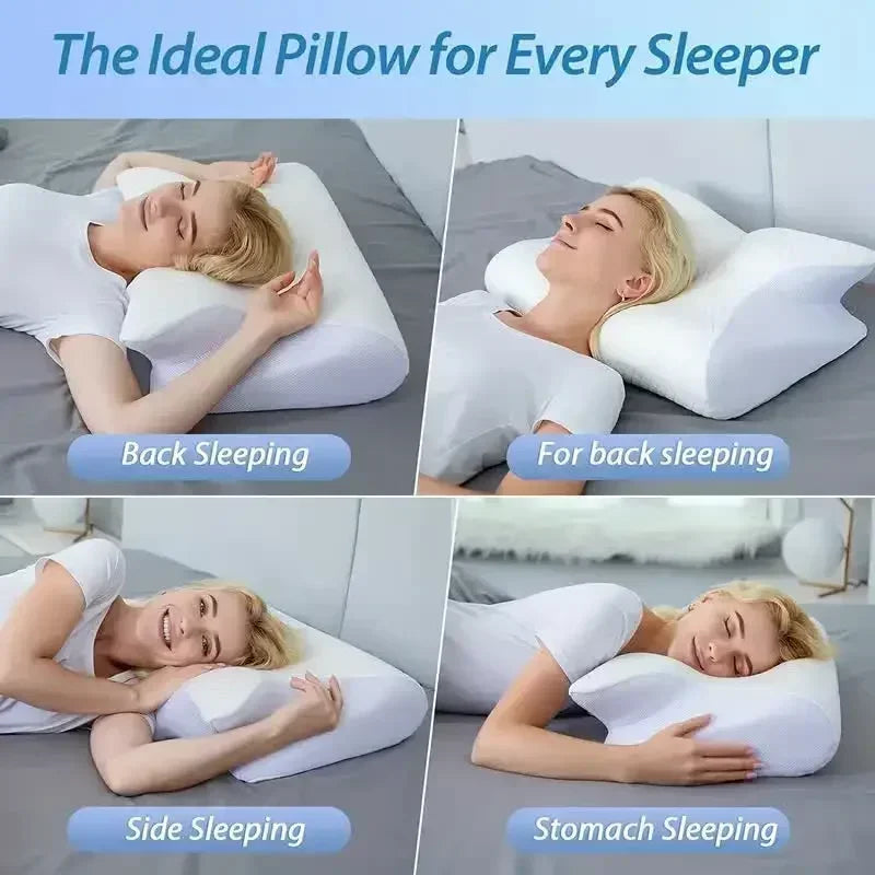 2-in-1 Orthopedic Memory Foam Cervical Pillow – Side & Back Sleeper Support