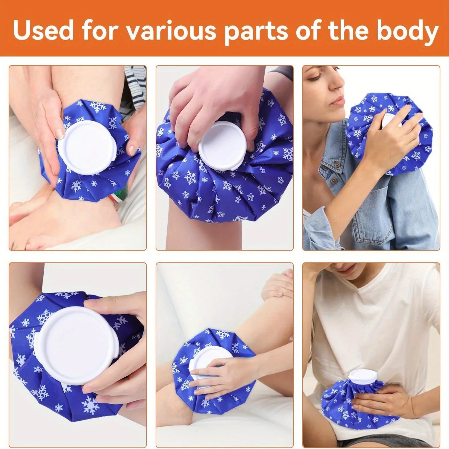 Reusable Ice Bag Set – 6", 9" & 11" Cotton Cold & Heat Pack for Knee, Head & Leg Pain Relief
