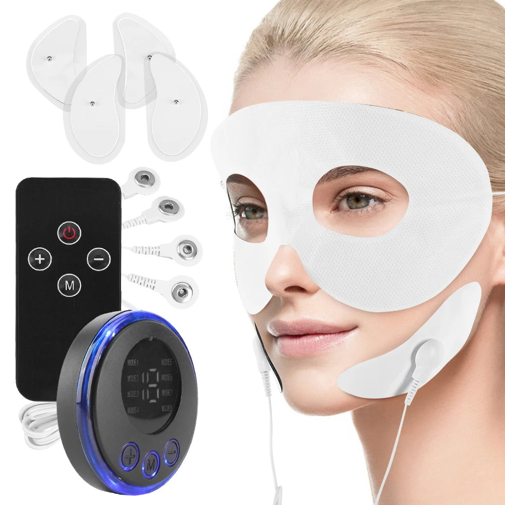 EMS Facial Massager Current Muscle Stimulator 8 Modes 19 Levels Facial Lifting Device Face Tightening Tool for Neck Face