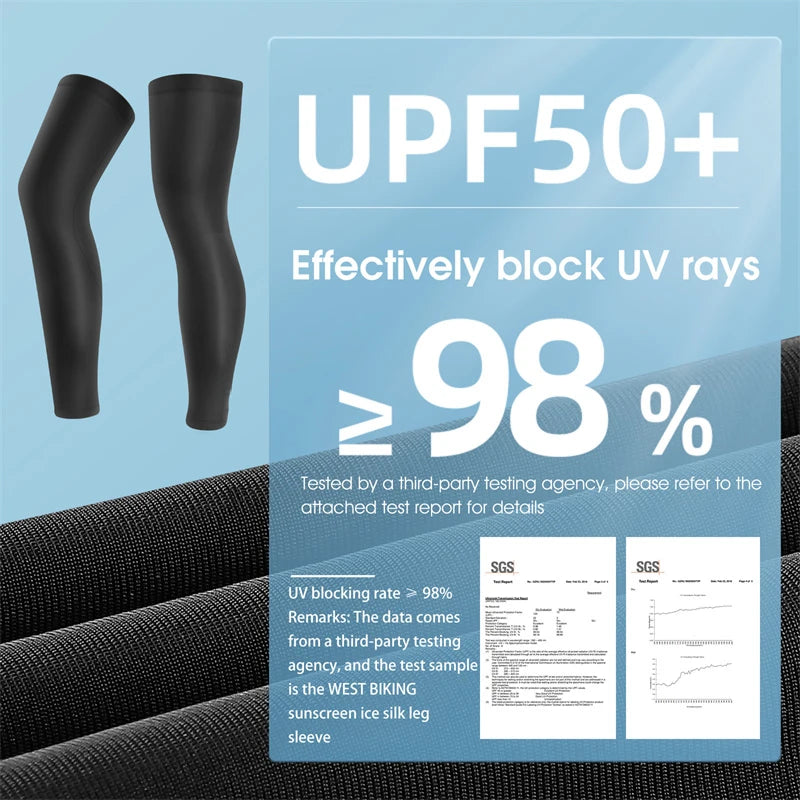 WEST BIKING Summer Cycling Leg Compression Sleeves – Quick-Dry Anti-UV Knee Protection for Running & Basketball