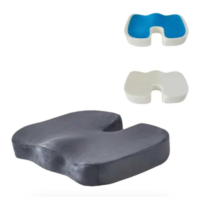 HEALTENCE Memory Foam Chair Cushion – Ergonomic Hip & Back Support